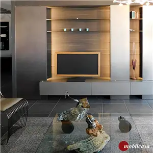 Modulnova Blade composizione soggiorno in finitura metal dust