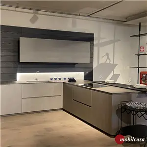 Modulnova Skill composizione cucina angolare con tavolo snack