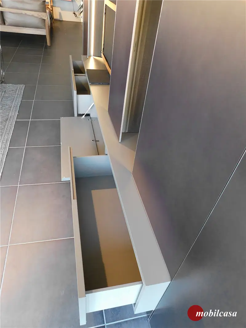 Modulnova Blade composizione soggiorno in finitura metal dust