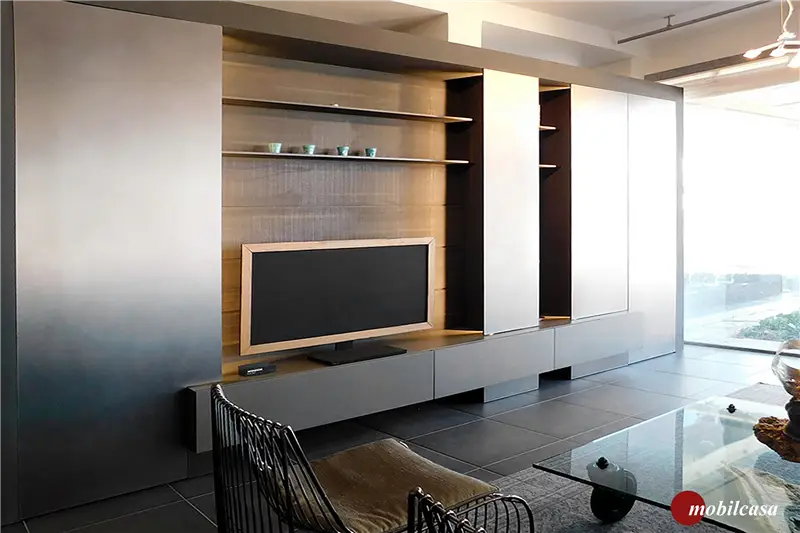 Modulnova Blade composizione soggiorno in finitura metal dust