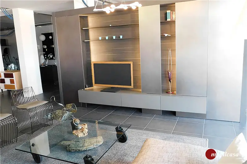 Modulnova Blade composizione soggiorno in finitura metal dust