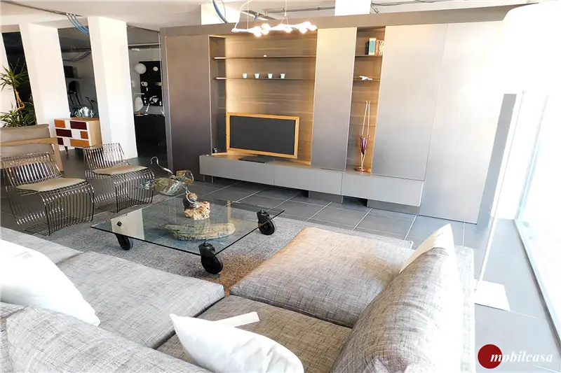 Modulnova Blade composizione soggiorno in finitura metal dust