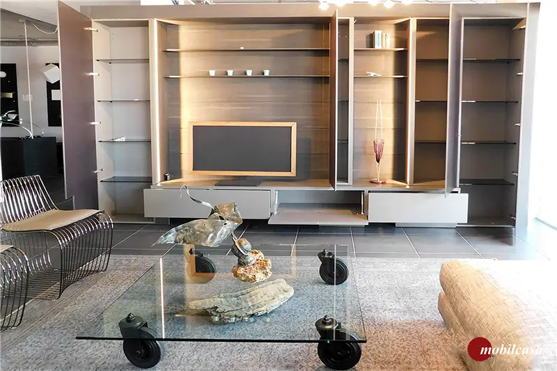 Modulnova Blade composizione soggiorno in finitura metal dust