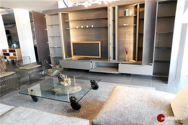 Modulnova Blade composizione soggiorno in finitura metal dust