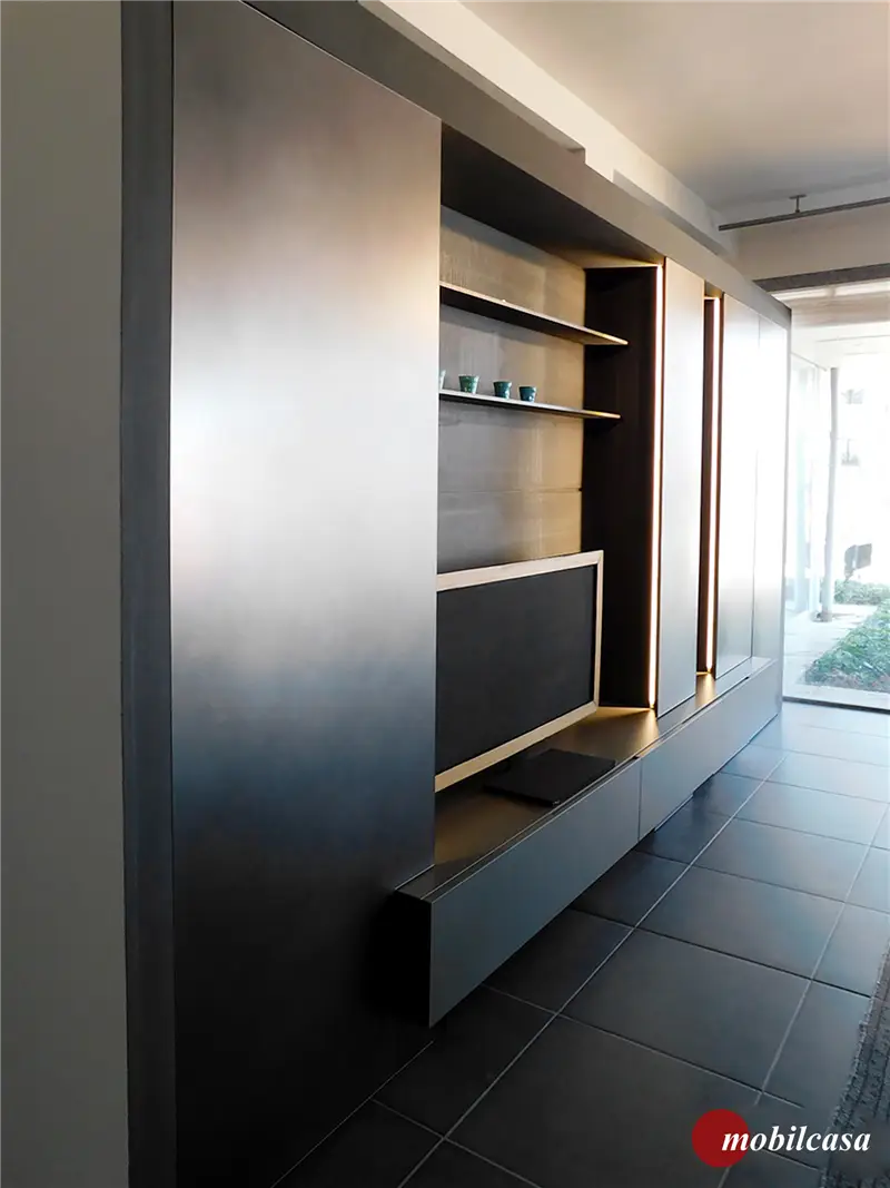 Modulnova Blade composizione soggiorno in finitura metal dust