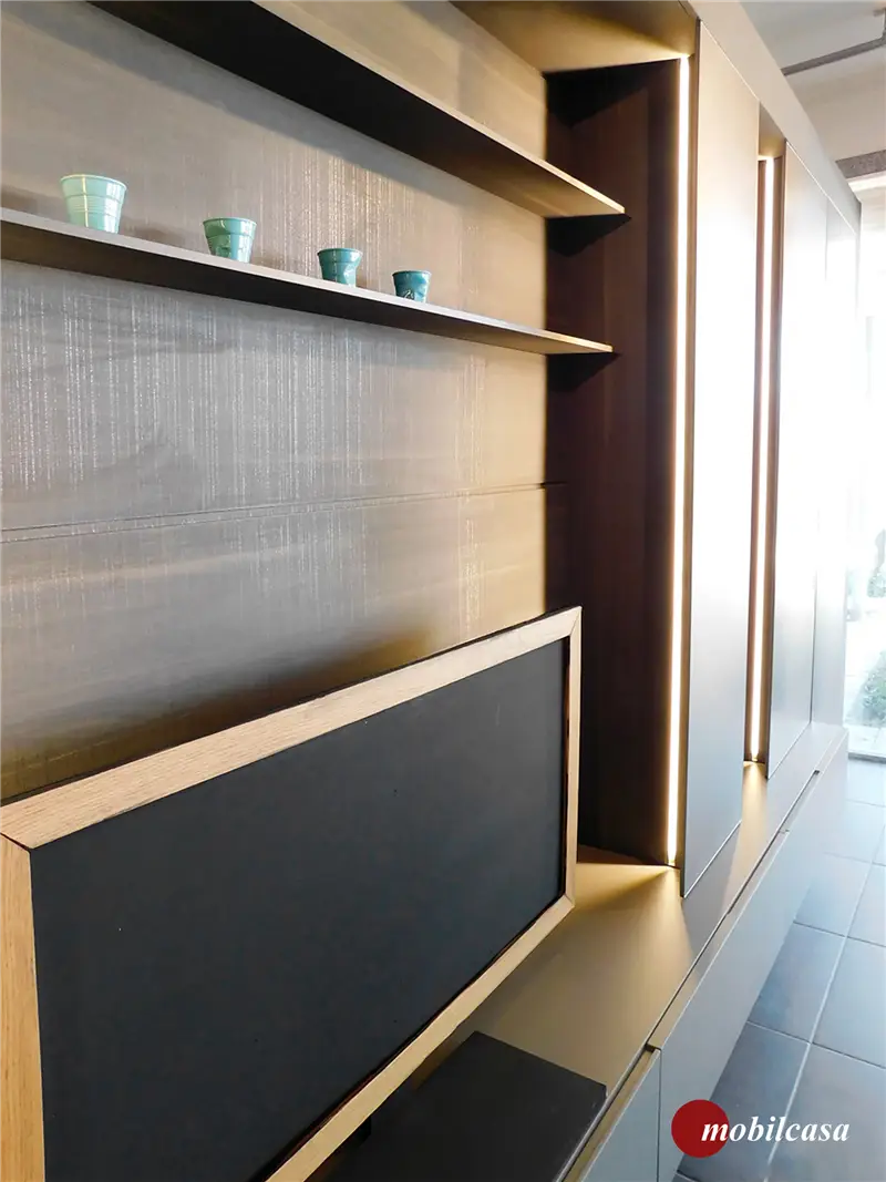 Modulnova Blade composizione soggiorno in finitura metal dust