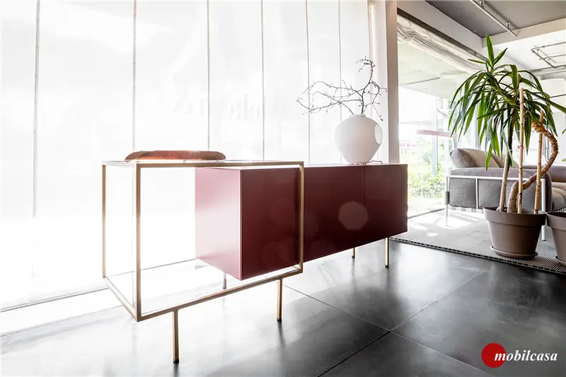 Mogg Credenza Zoom Laccato Opaco RAL 3005 Bronzo Patinato L. 212 | P.50 | H.79 cm