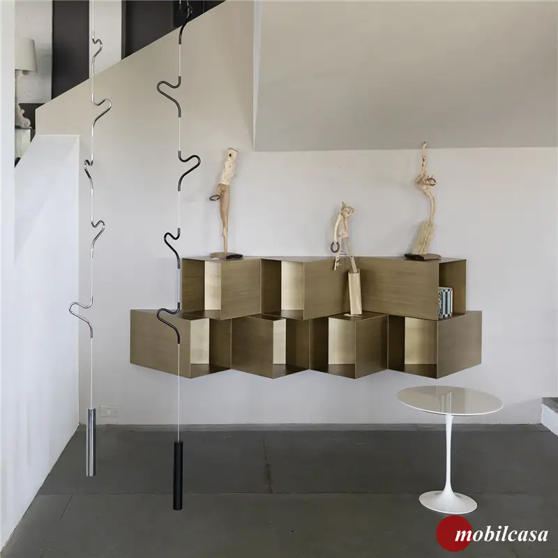 Mogg Cellula Composizione Pensile Bronzo - 7 elementi L. 200 cm x h.70 cm