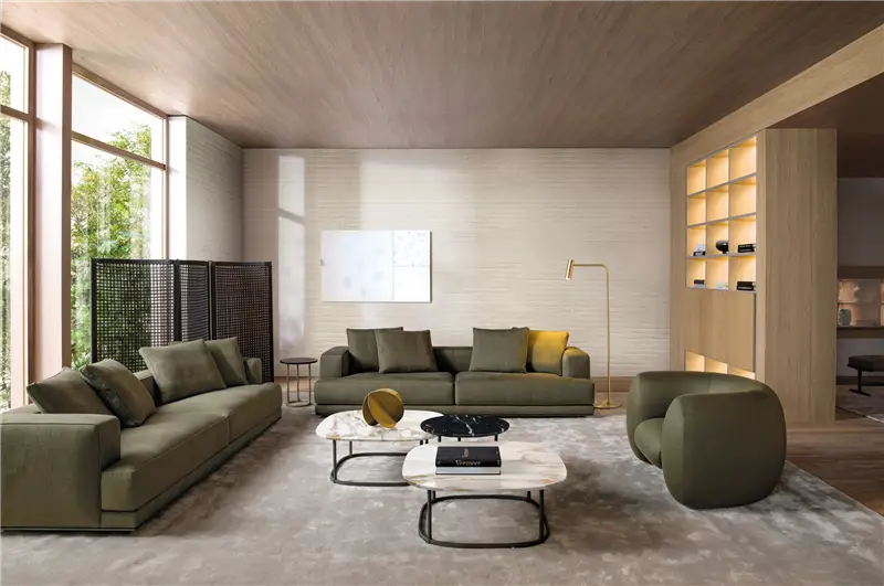 Molteni & C Augusto divano in lino – L. 185 cm