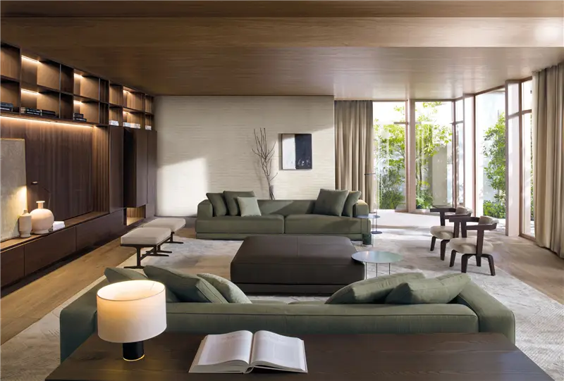 Molteni & C Augusto divano in lino – L. 185 cm