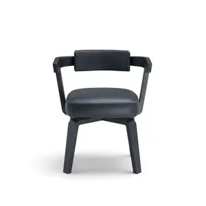 Molteni & C Porta volta sedia dining - struttura in massello frassino tinto, seduta in pelle Siria