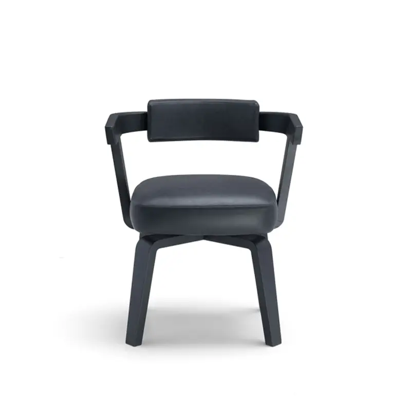 Molteni & C Porta volta sedia dining - struttura in massello frassino tinto, seduta in pelle Siria