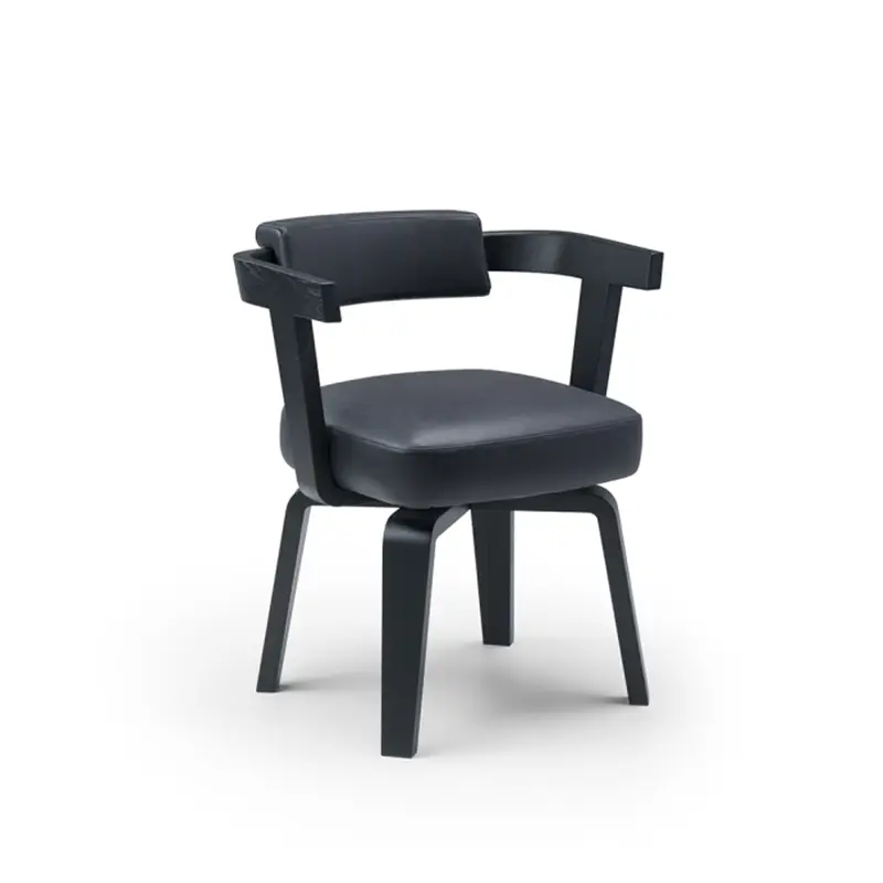 Molteni & C Porta volta sedia dining - struttura in massello frassino tinto, seduta in pelle Siria