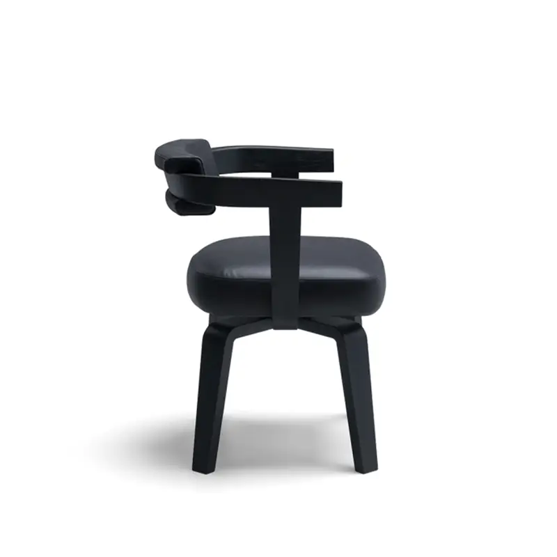 Molteni & C Porta volta sedia dining - struttura in massello frassino tinto, seduta in pelle Siria