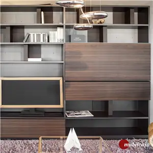 Molteni & C Molteni & C 505 parete attrezzata in eucalipto – L. 271, P. 47, H. 232 cm