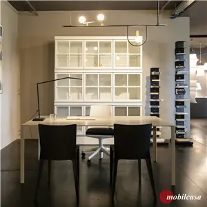 Molteni & C Molteni & C Piroscafo libreria cm. 181X224hx50p in bianco calce e ripiani in vetro