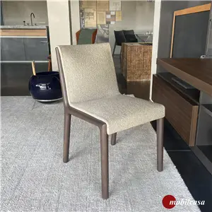 Molteni & C Janet sedia – struttura eucalipto, seduta beige