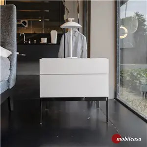 Molteni & C Comodino 606 SCC2 2 cassetti - Bianco calce opaco