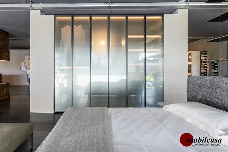 Molteni & C Sistema chiusura cabina Gliss Master, argilla, cembro argento, peltro vetro stopsol net