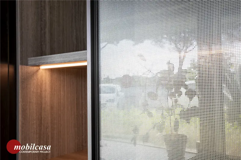 Molteni & C Sistema chiusura cabina Gliss Master, argilla, cembro argento, peltro vetro stopsol net