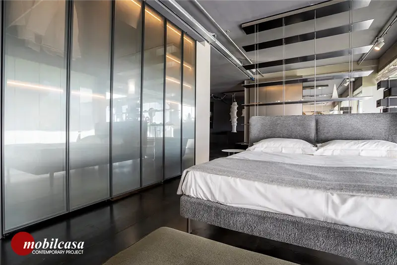 Molteni & C Sistema chiusura cabina Gliss Master, argilla, cembro argento, peltro vetro stopsol net