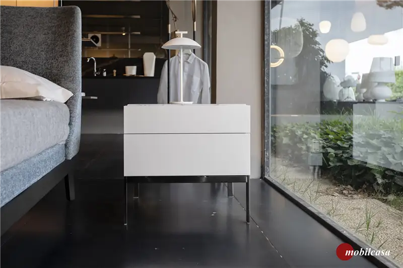 Molteni & C Comodino 606 SCC2 2 cassetti - Bianco calce opaco