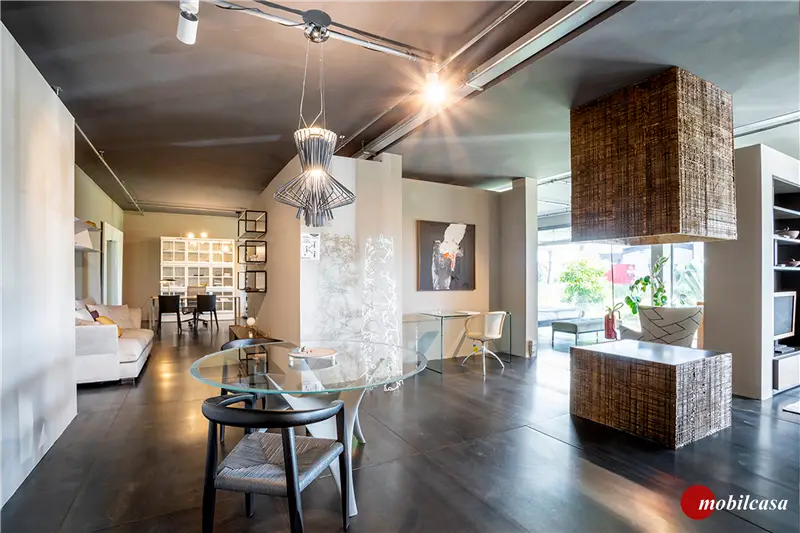 Molteni & C Arc tavolo - ø 140 cm, base grigia con piano in vetro trasparente extrachiaro