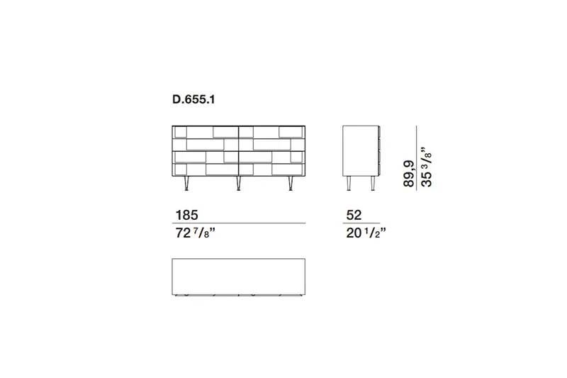 Molteni & C D.655.1 cassettiera collezione Gio Ponti