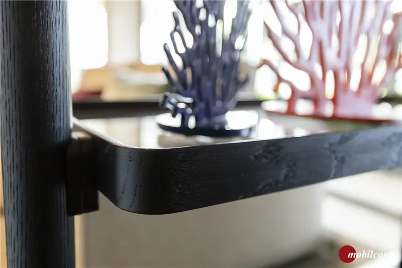 Molteni & C Hector coppia librerie bifacciale - h. 315 cm, ripiani in massello rovere nero