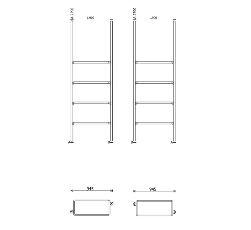 Molteni & C Hector coppia librerie bifacciale - h. 315 cm, ripiani in massello rovere nero