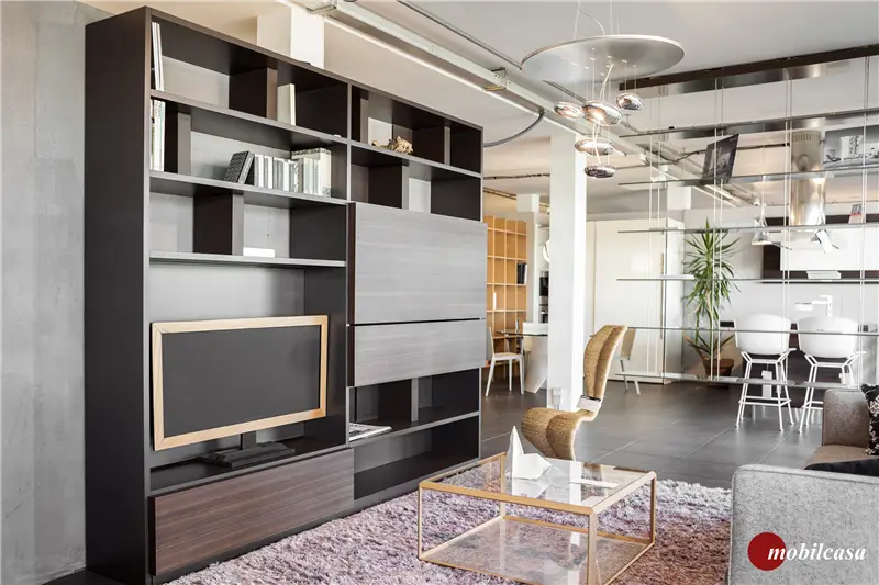 Molteni & C 505 parete attrezzata in eucalipto – L. 271, P. 47, H. 232 cm