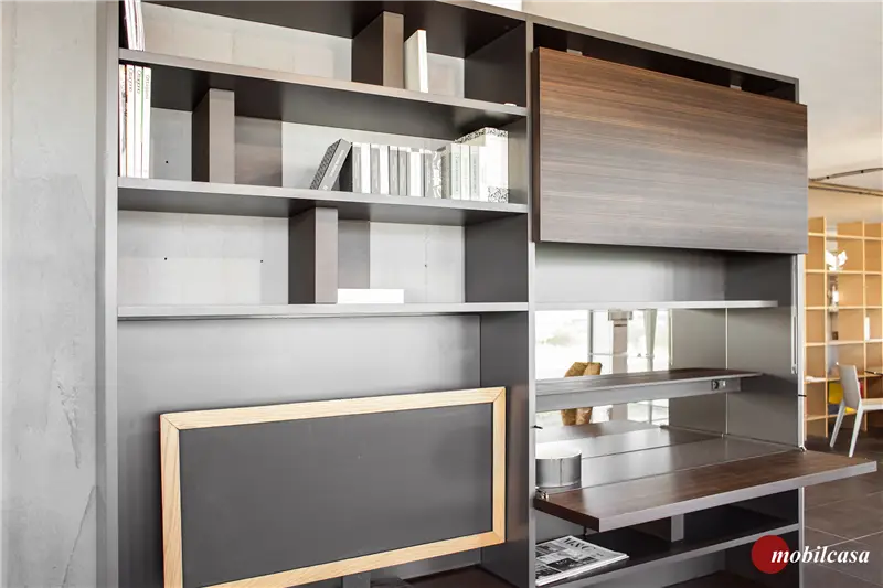 Molteni & C 505 parete attrezzata in eucalipto – L. 271, P. 47, H. 232 cm