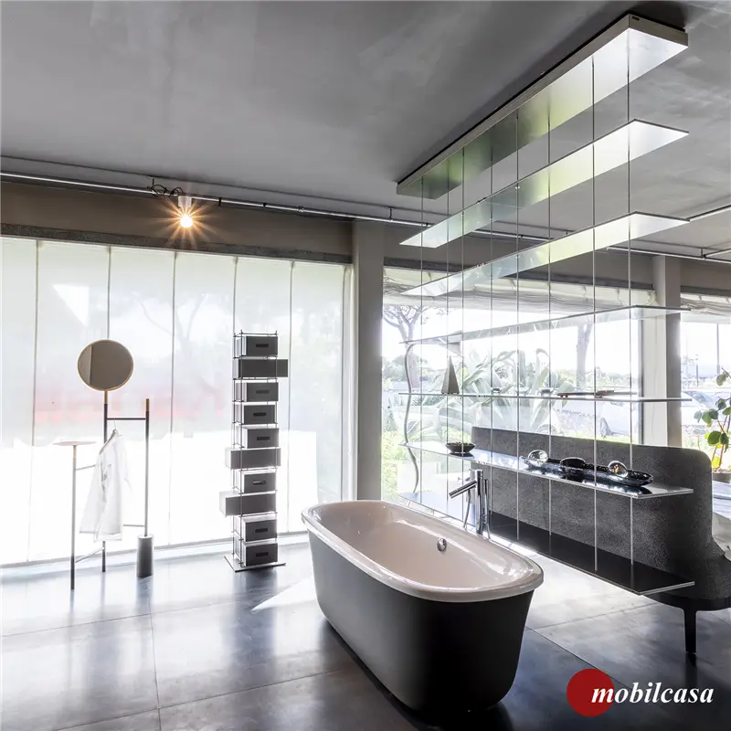 Molteni & C Graduate libreria - cm. l 200xh 230,6x35p finitura alluminio anodizzato nero