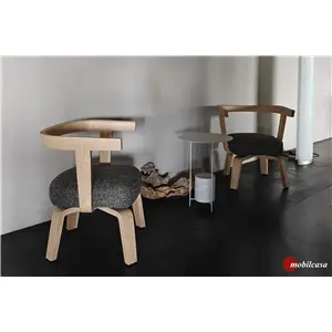 Molteni & C coppia di sedia modello PORTA VOLTA Low Chair tess.W I241 rovere sunrise