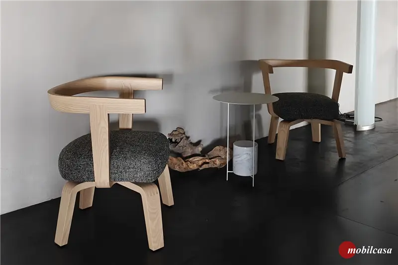 Molteni & C coppia di sedia modello PORTA VOLTA Low Chair tess.W I241 rovere sunrise