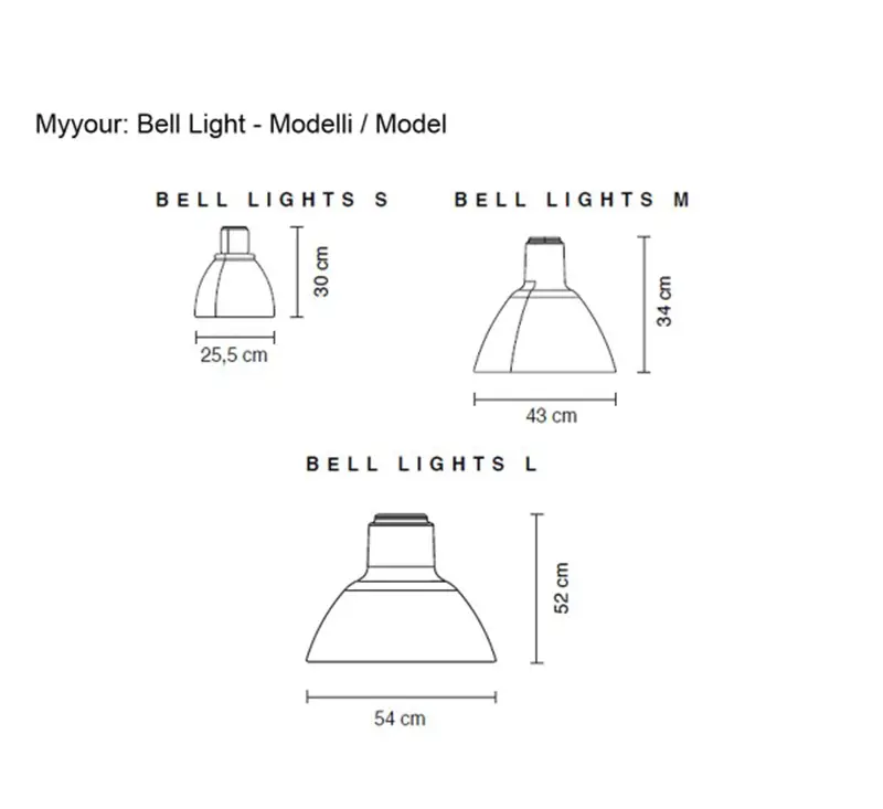 Myyour Bell Light Lampada a Sospensione