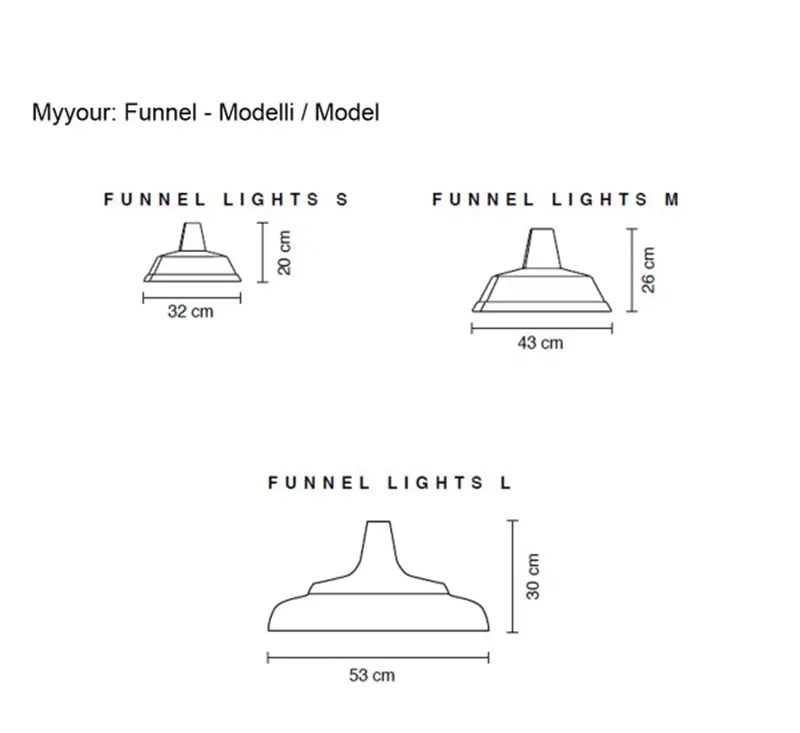 Myyour Funnel Light Lampada a Sospensione indoor e outdoor