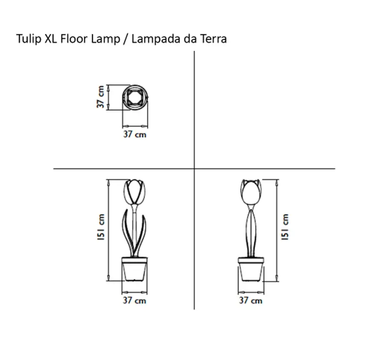 Myyour Tulip XL Lampada da Terra Outdoor