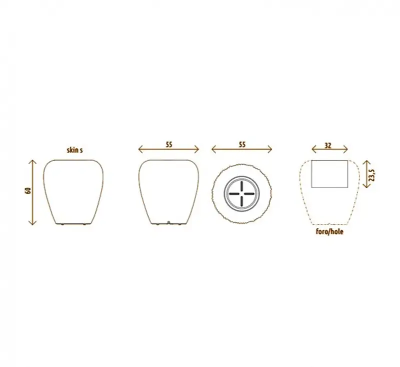 Myyour Skin Vaso/Lampada H. 60 cm