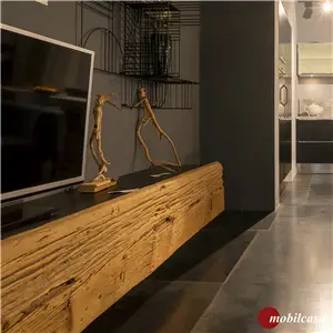 Nature Design Ill Living mobile portatv - scocca nera e legno secolare