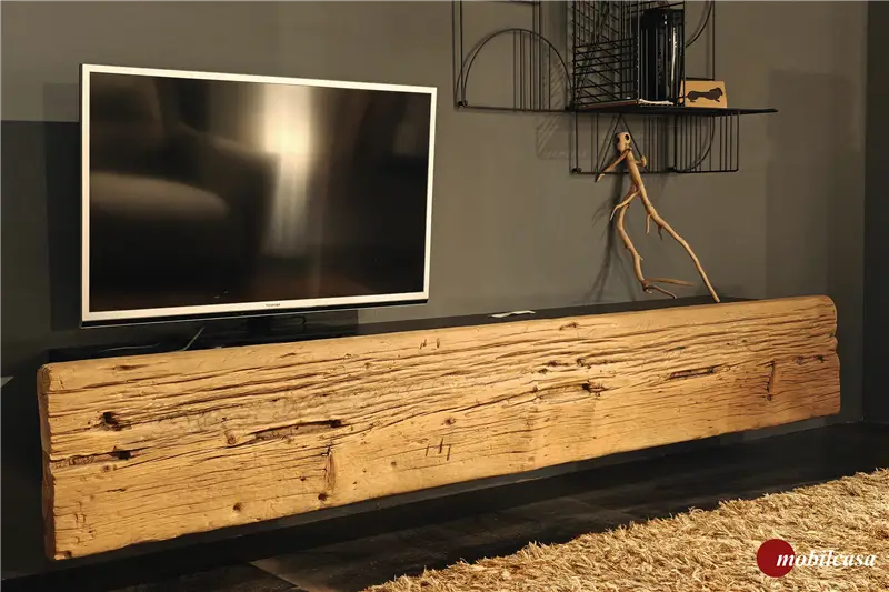 Nature Design Ill Living mobile portatv - scocca nera e legno secolare