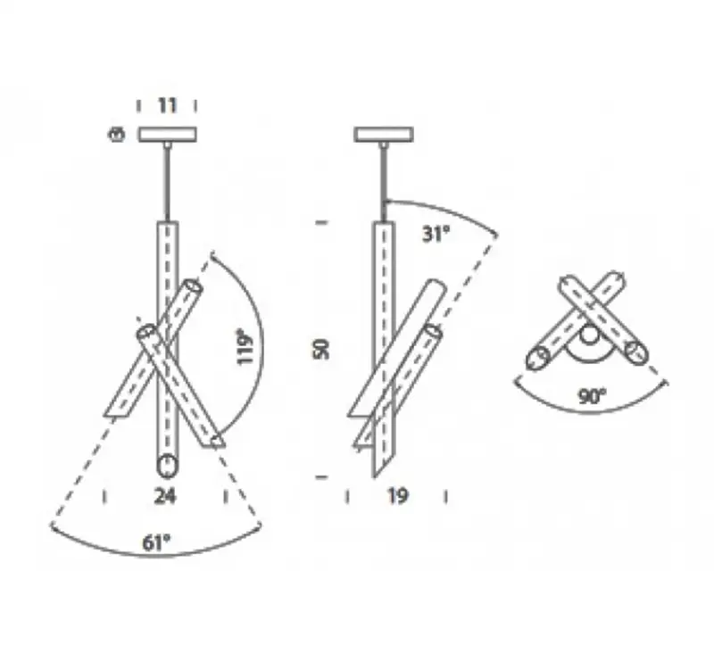 Nemo Tubes 3 Lampada a Sospensione