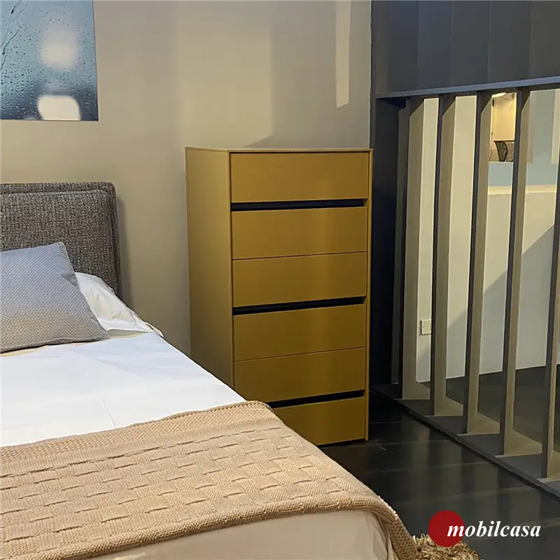 Novamobili Pitagora cassettiera a 6 cassetti - senape