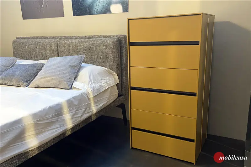 Novamobili Pitagora cassettiera a 6 cassetti - senape