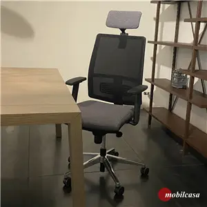 Quinti Sugar net poltrona da ufficio - supporto lombare, kit sedile traslatore, poggiatesta e braccioli