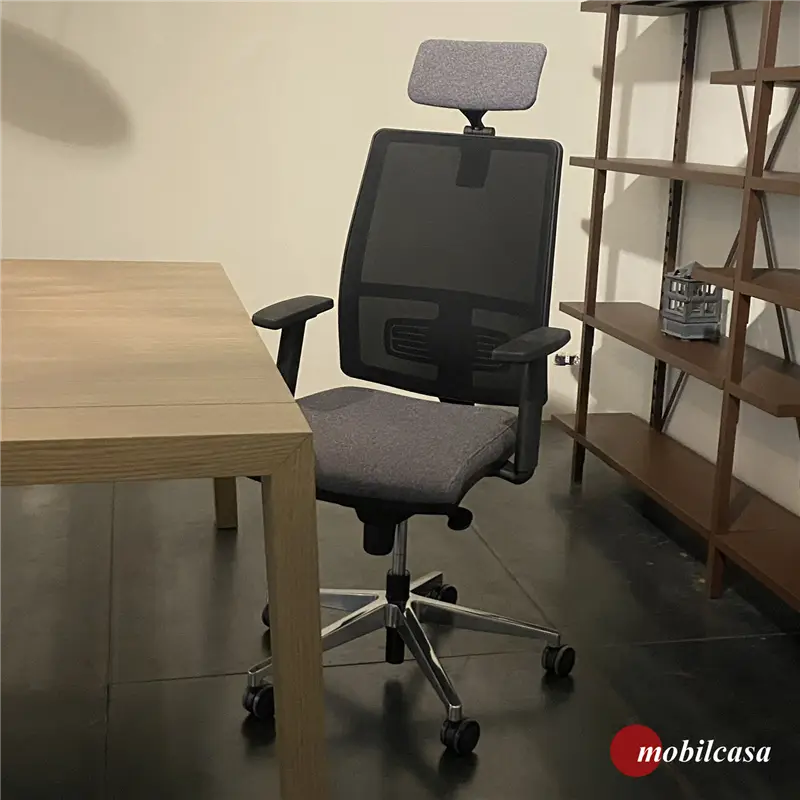 Quinti Sugar net poltrona da ufficio - supporto lombare, kit sedile traslatore, poggiatesta e braccioli