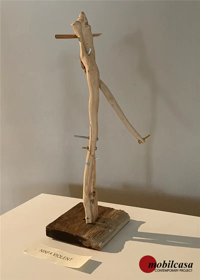 Riccardo Bianchi Artista Ninfa Violent - Scultura in legno