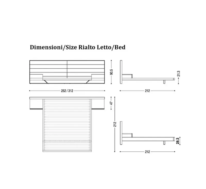 Riva 1920 Rialto Letto con Comodini