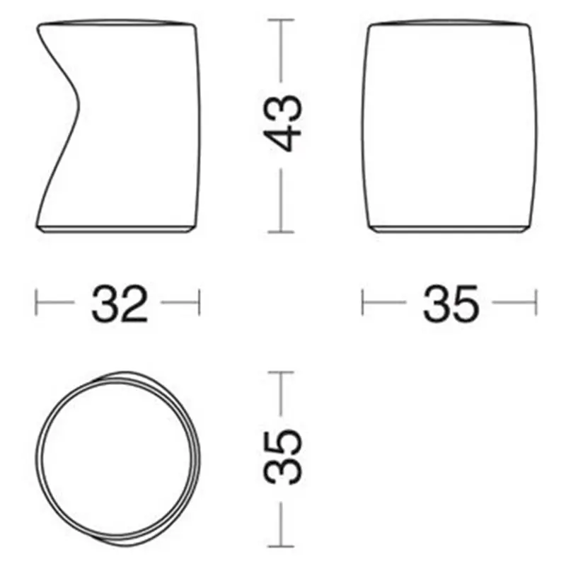 Riva 1920 Fiord Sgabello