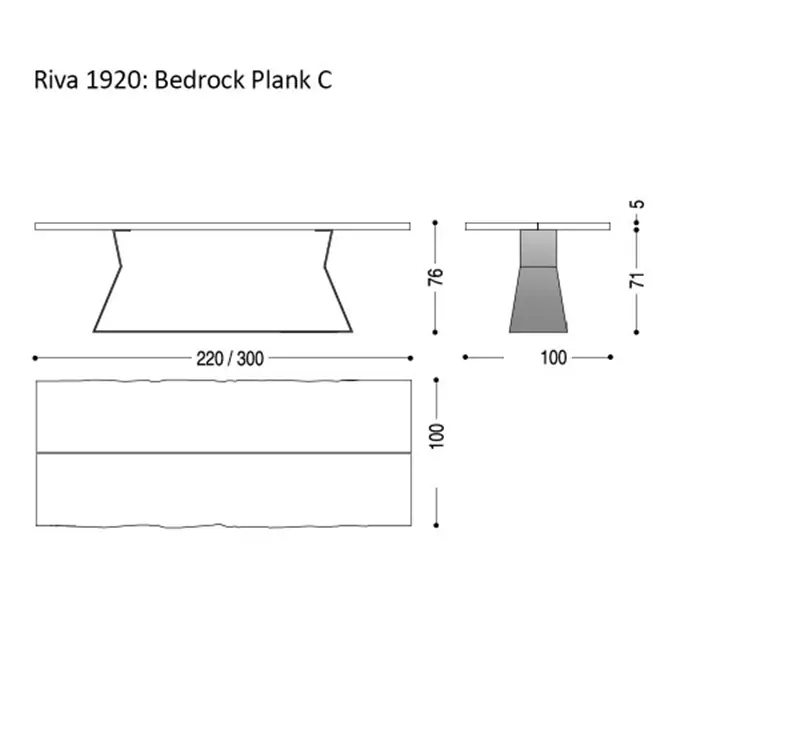 Riva 1920 Bedrock Plank C - Tavolo